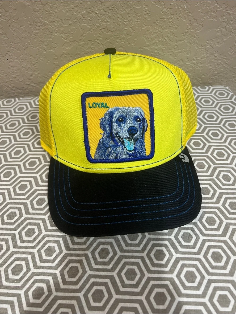 Goorin Bros Yellow and navy blue Dog 'Loyal' Trucker Hat